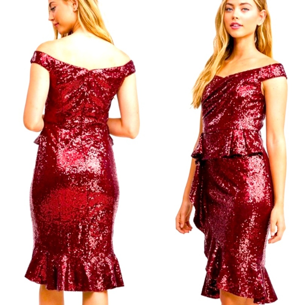 💃New Years Red Sequence PARTY dress 💃